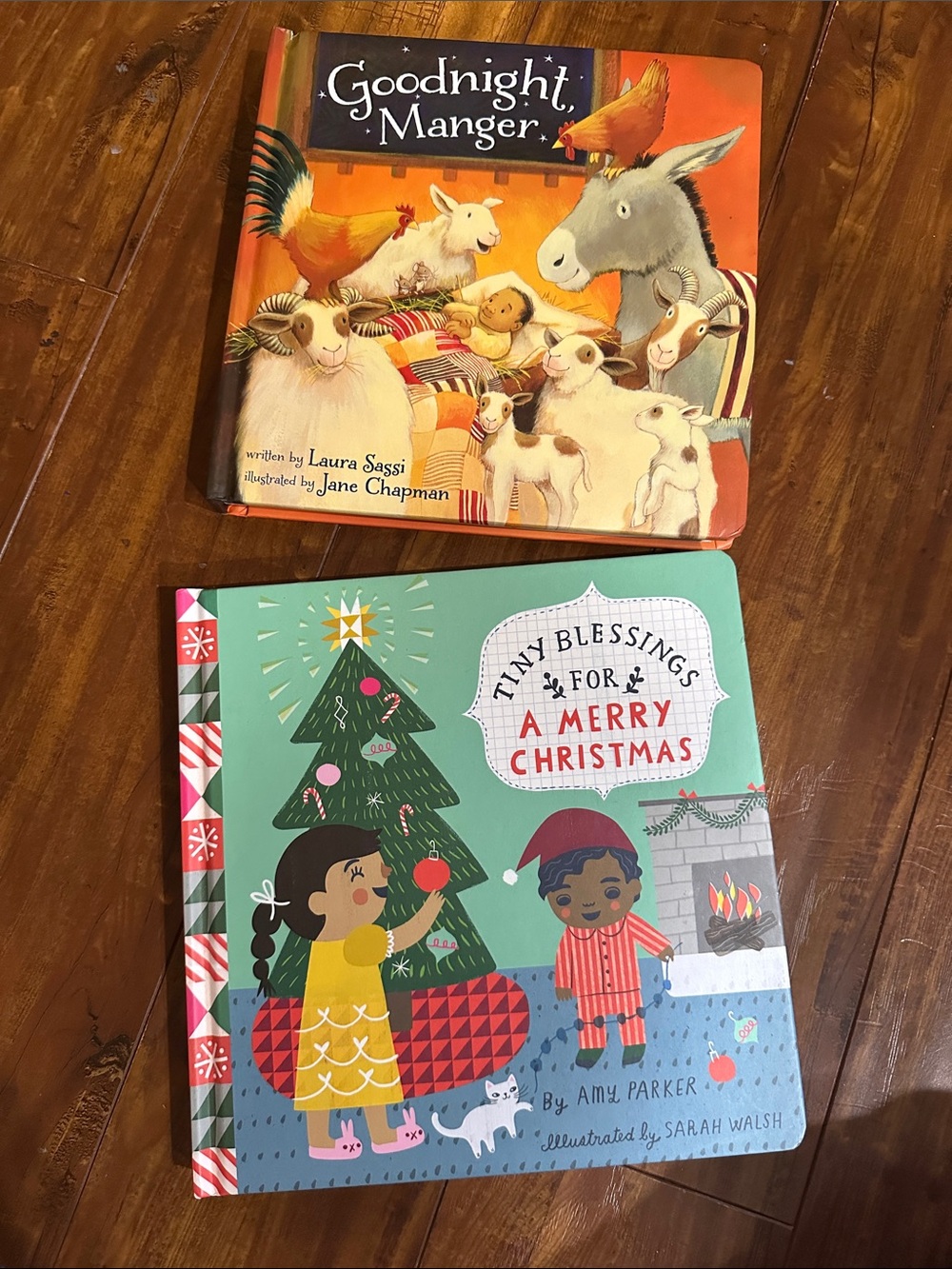 Christian Christmas Board Books Lot 2 Goodnight Manger Tiny Blessings Jesus Kids